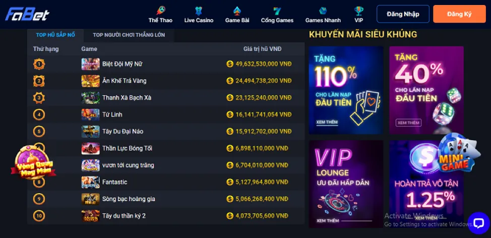 Giao diện Nextbet APP trên điện thoại hiển thị game bắn cá
